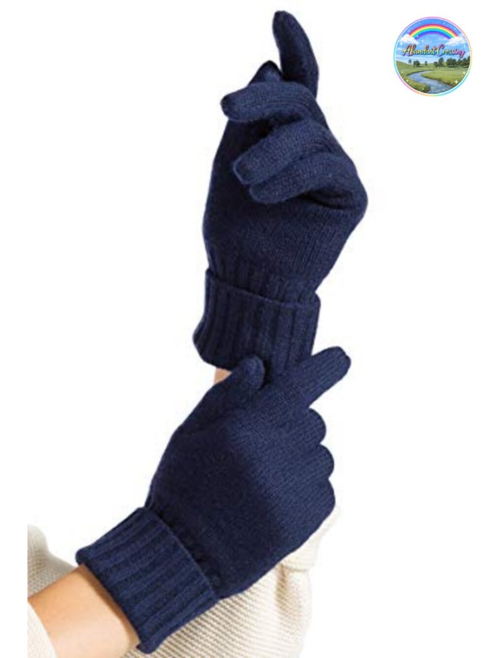 Women's 100% Pure Knit Ultra Plush Cashmere Gloves Ribbed Cuff